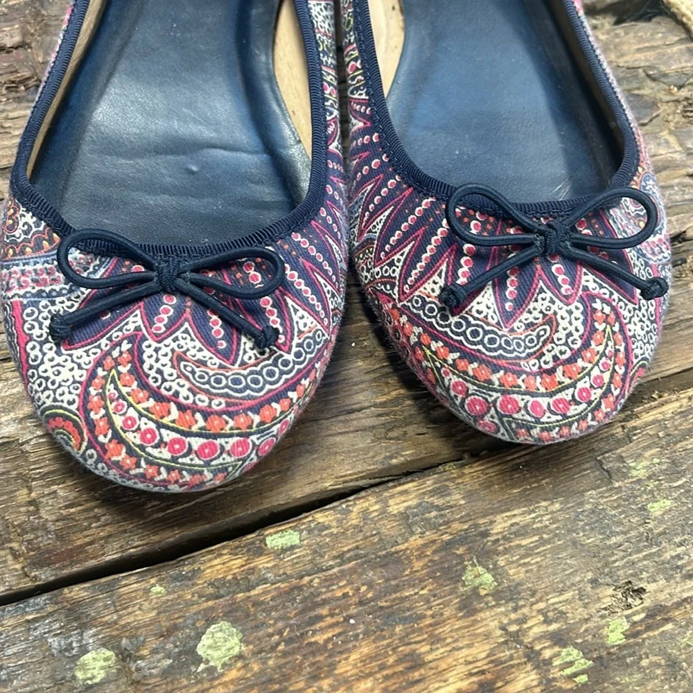 Talbots Paisley Multicolor Floral Ballerina Women’s Flat Slip on Shoes Size 9.5